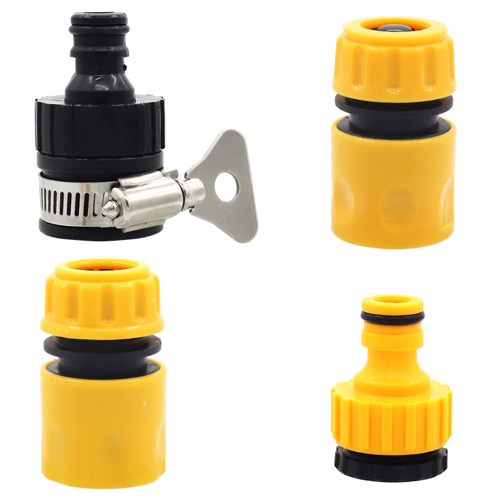 HASTHIP 3Pcs Hose Quick Connectors and 1Pcs Waterstop Connector, Water Pipe Fast Fitting Connector Tap Adapter for Hose Pipe Female Adapter Water Sparyer and Standard Hose Pipe Fitting HASTHIP 3Pcs Hose Quick Connectors and 1Pcs Waterstop Connector, Water Pipe Fast Fitting Connector Tap Adapter for Hose Pipe Female Adapter Water Sparyer and Standard Hose Pipe Fitting